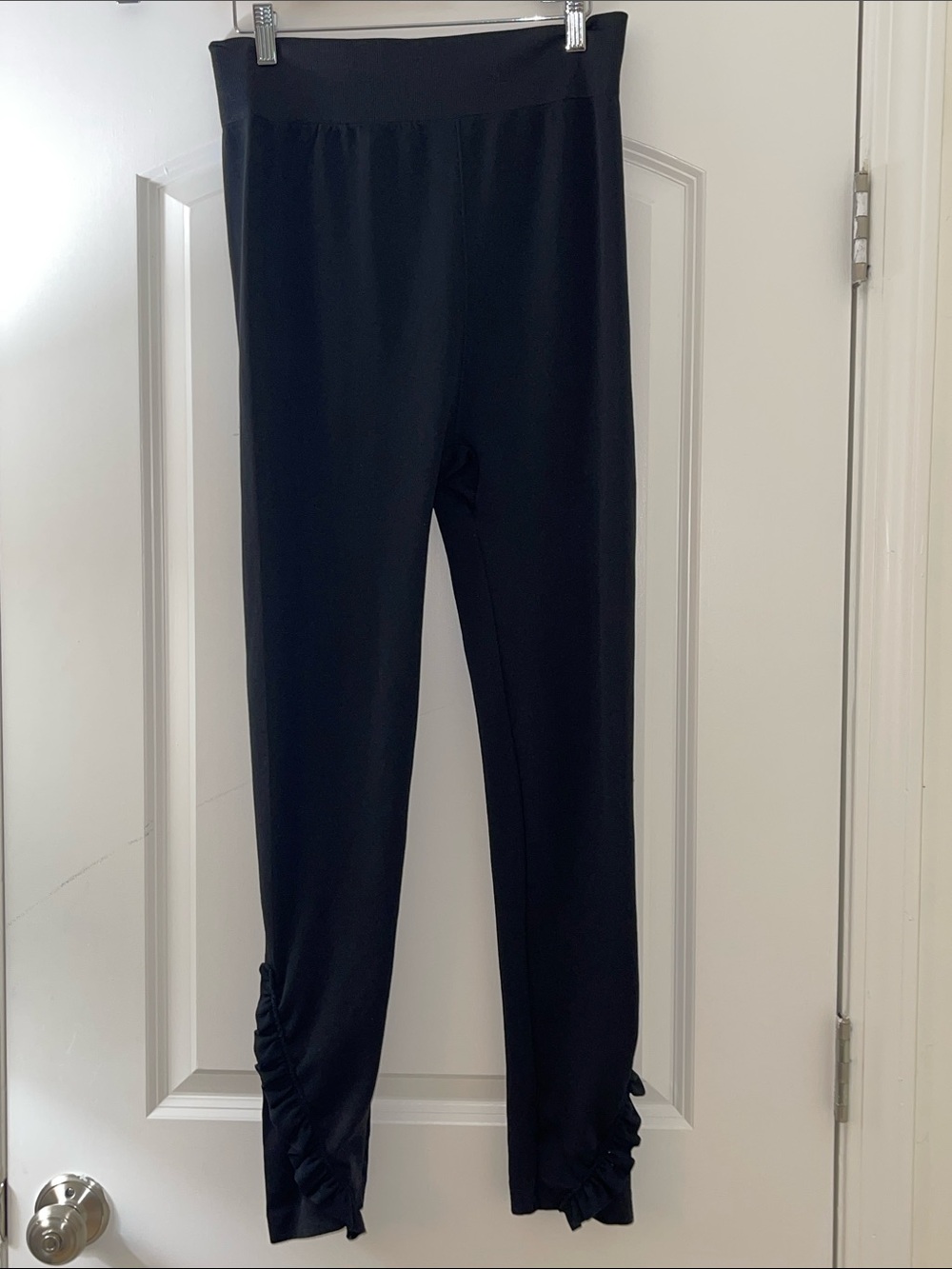 Lane Bryant Black Ruffle-Hem Leggings